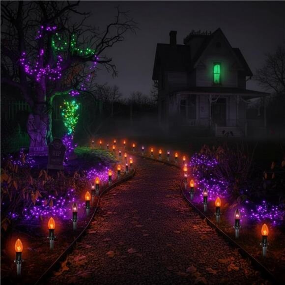Halloween Pathway Lights Outdoor,10 Pack Halloween Party Decor Stake Lights - Picture 7 of 8